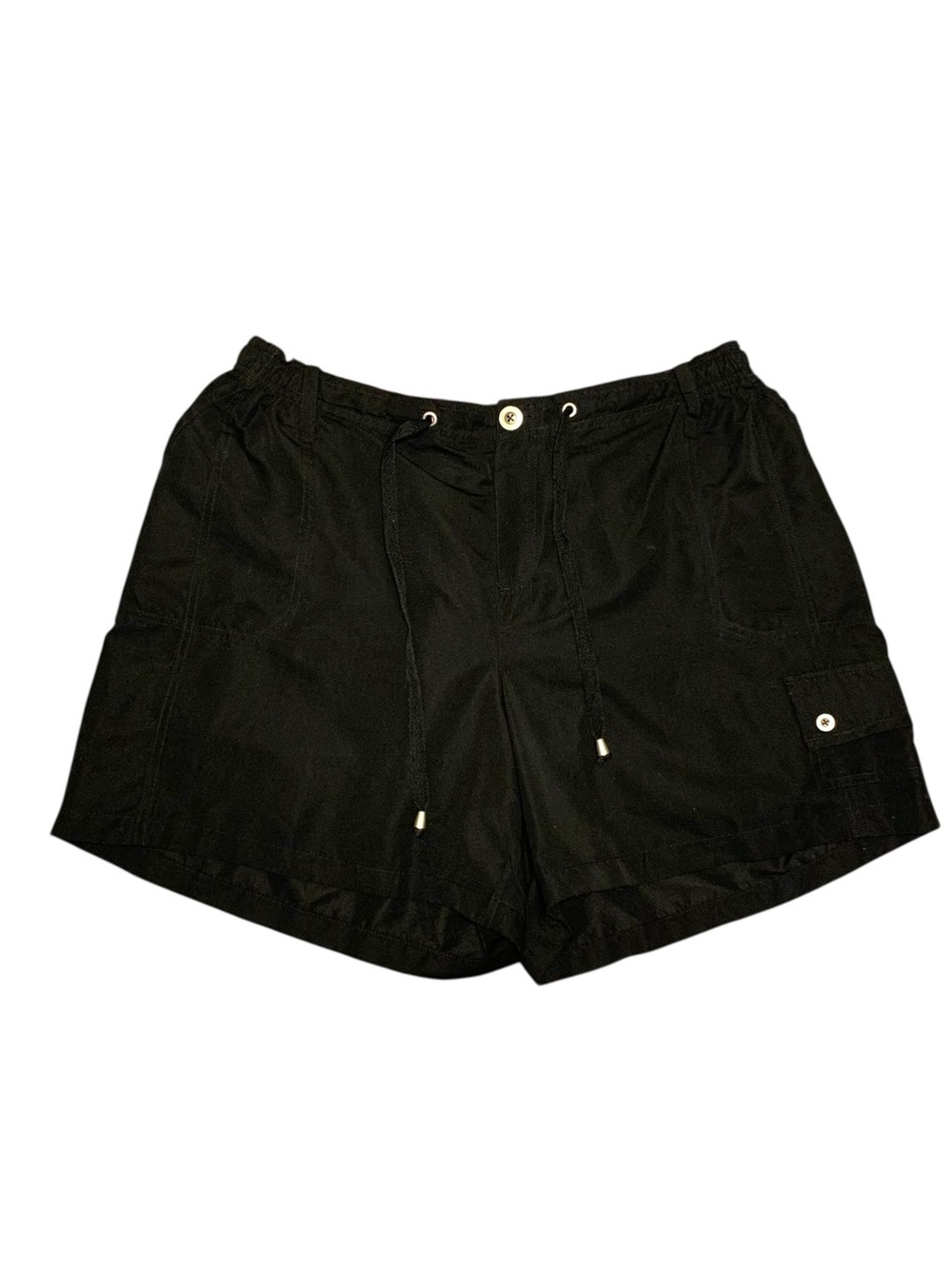 Black High Rise Cargo Utility Shorts Sz 1X Lightweight Neutral Minimalist